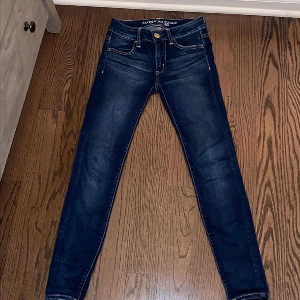 Dark blue jeans